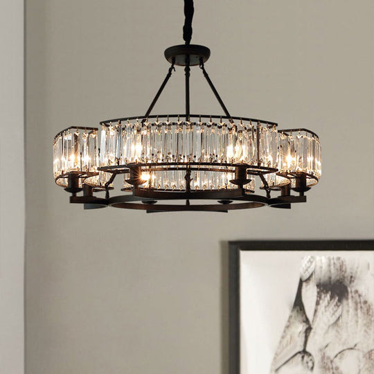 Contemporary Loop Chandelier With Crystal Prism Pendant Lighting - Ideal For Living Room