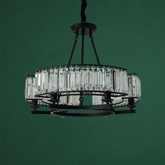 Contemporary Loop Chandelier With Crystal Prism Pendant Lighting - Ideal For Living Room