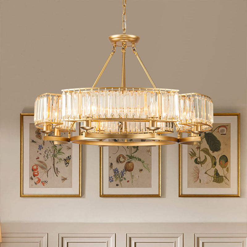 Contemporary Loop Chandelier With Crystal Prism Pendant Lighting - Ideal For Living Room