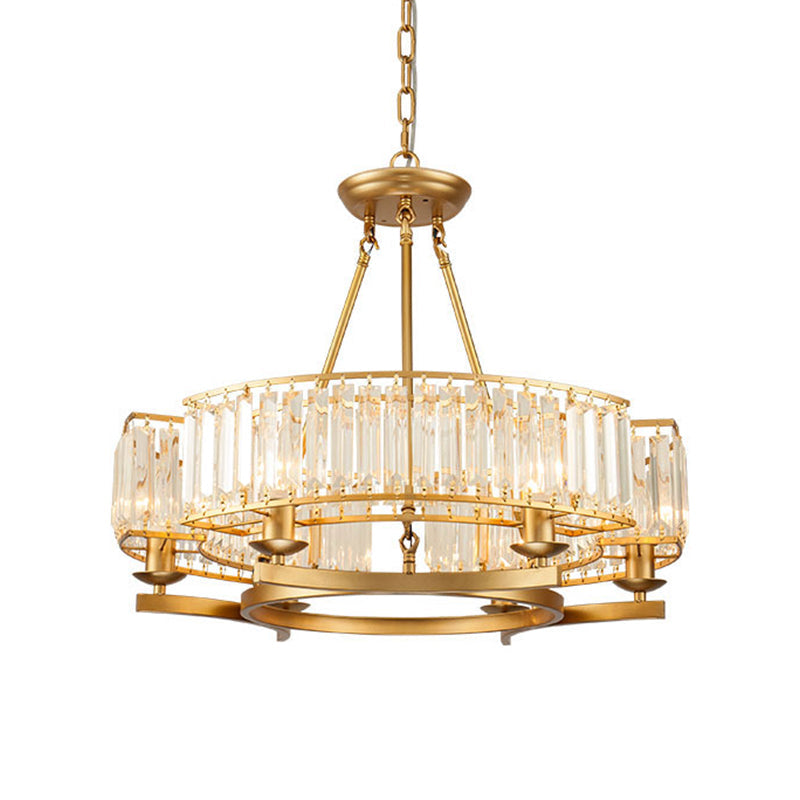 Contemporary Loop Chandelier With Crystal Prism Pendant Lighting - Ideal For Living Room