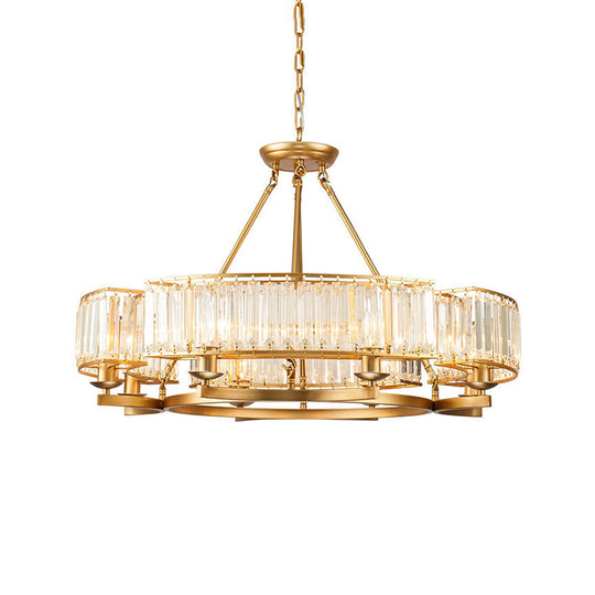 Contemporary Loop Chandelier With Crystal Prism Pendant Lighting - Ideal For Living Room