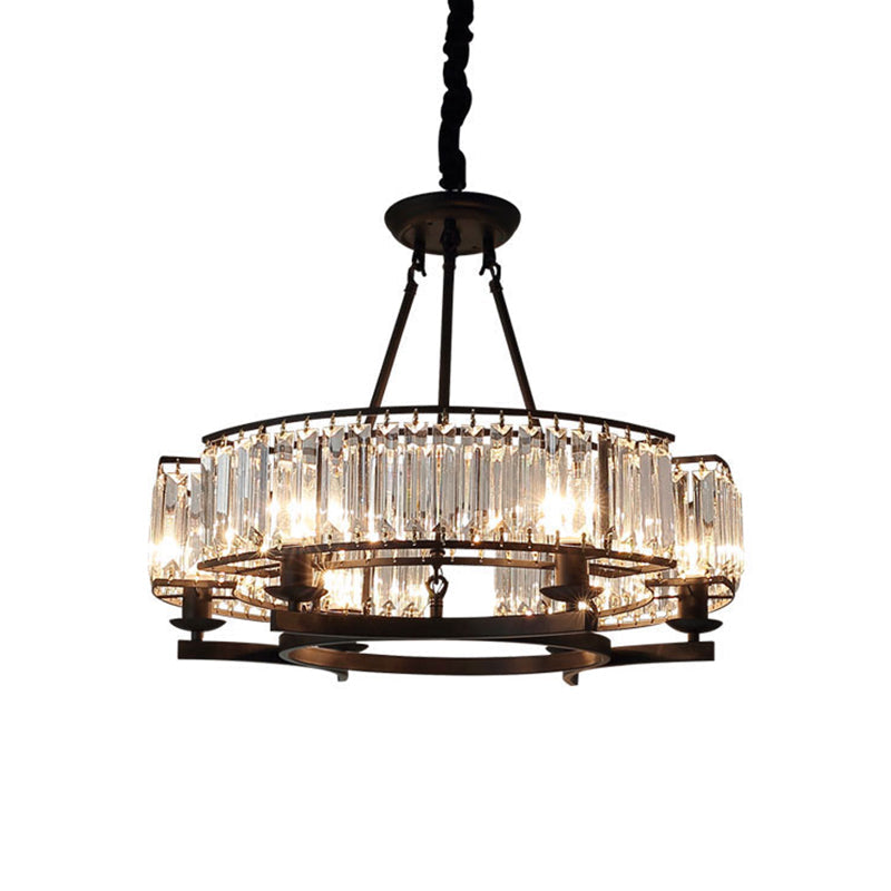 Contemporary Loop Chandelier With Crystal Prism Pendant Lighting - Ideal For Living Room