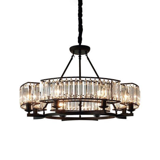 Contemporary Loop Chandelier With Crystal Prism Pendant Lighting - Ideal For Living Room