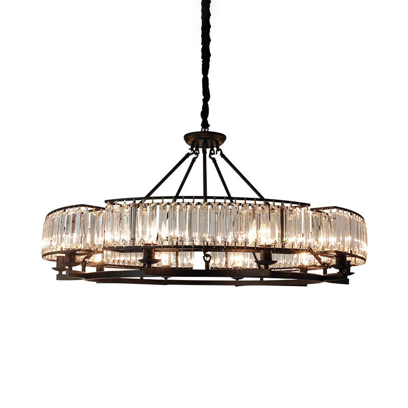 Contemporary Loop Chandelier With Crystal Prism Pendant Lighting - Ideal For Living Room