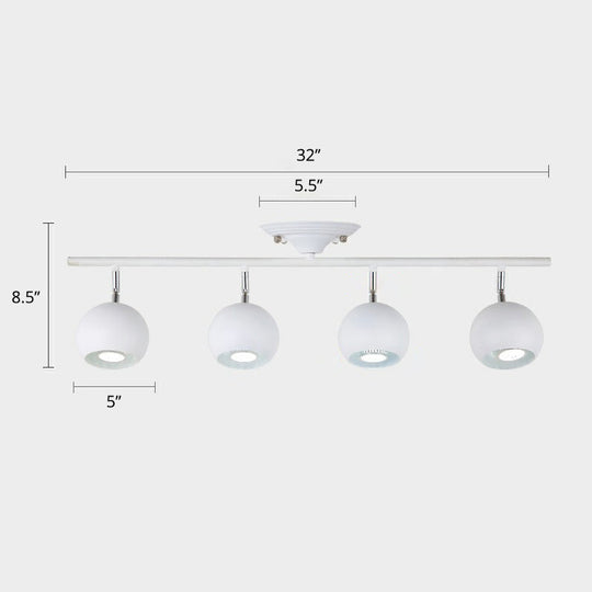 Nordic Metal Dome Restaurant Ceiling Light Fixture - Semi Flush Mount Track Lighting