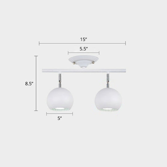 Nordic Metal Dome Restaurant Ceiling Light Fixture - Semi Flush Mount Track Lighting