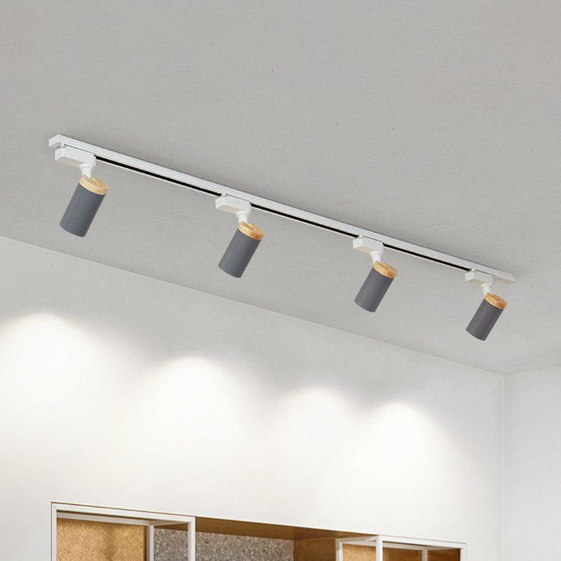 Minimalist Metal LED Track Lamp - Tube Shape for Bedroom Ceiling Lighting