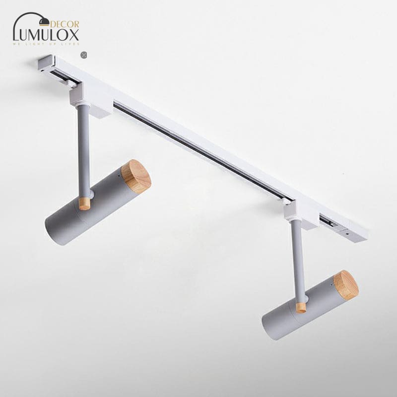 Nordic Tubular Metallic Spotlight with Wood Cap