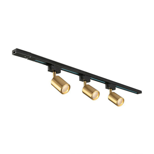 Led Tube Spotlight Track Lighting - Postmodern Metal Black & Gold Semi-Flush Ceiling Light 3 / Warm