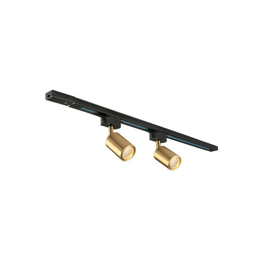 LED Tube Spotlight Track Lighting - Postmodern Metal Black & Gold Semi-Flush Ceiling Light