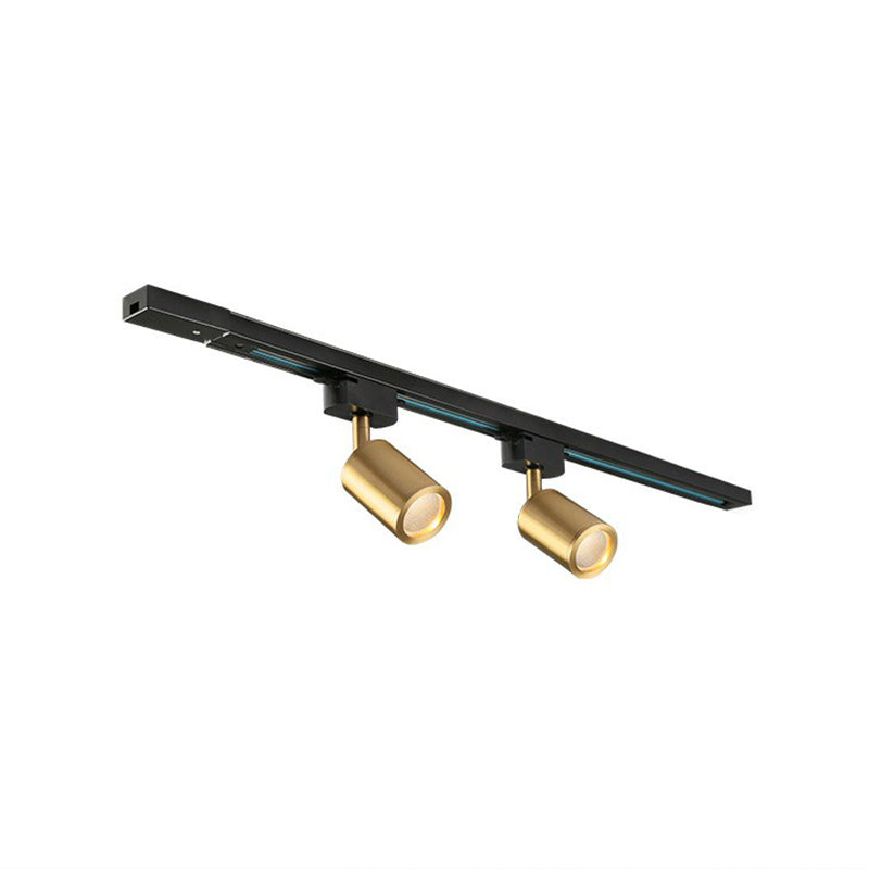 Led Tube Spotlight Track Lighting - Postmodern Metal Black & Gold Semi-Flush Ceiling Light 2 / Warm