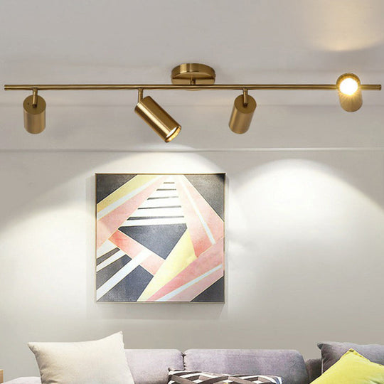 Modern LED Flush Mount Gold Plated Spotlight with Metal Shade