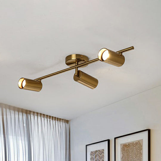 Modern LED Flush Mount Gold Plated Spotlight with Metal Shade