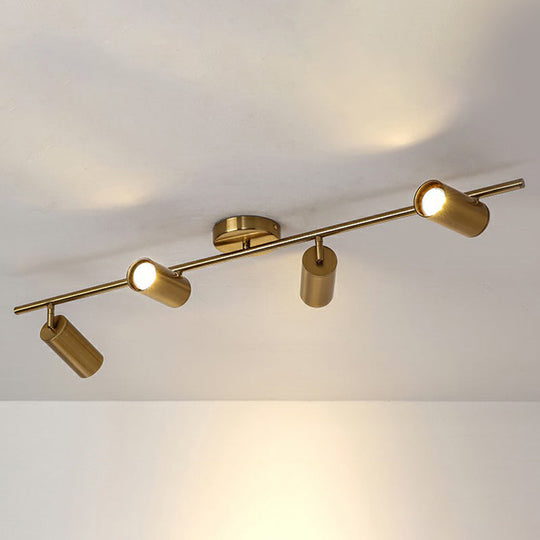 Modern Led Flush Mount Gold Plated Spotlight With Metal Shade