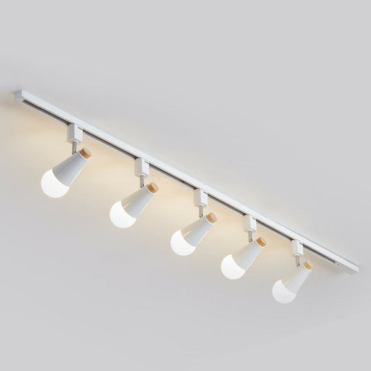 Nordic Conical Semi Flush Track Light For Living Room Ceiling 5 / White