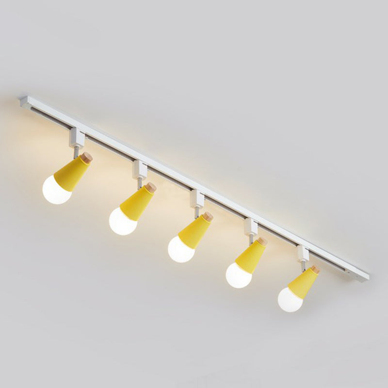 Nordic Conical Semi Flush Track Light For Living Room Ceiling 5 / Yellow