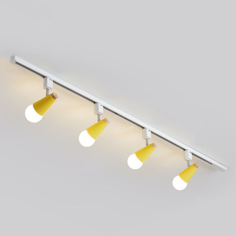 Nordic Conical Semi Flush Track Light For Living Room Ceiling 4 / Yellow