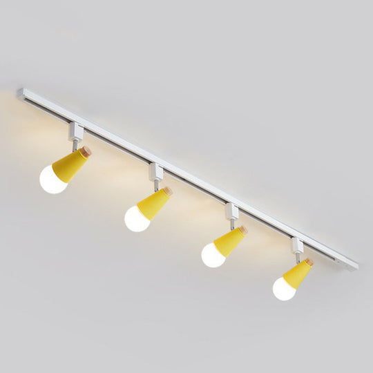 Nordic Conical Semi Flush Track Light For Living Room Ceiling 4 / Yellow