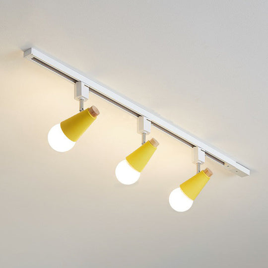 Nordic Conical Semi Flush Track Light For Living Room Ceiling 3 / Yellow