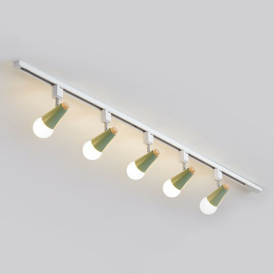 Nordic Conical Semi Flush Track Light For Living Room Ceiling 5 / Green