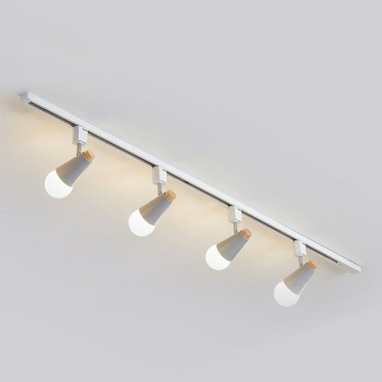 Nordic Conical Semi Flush Track Light For Living Room Ceiling 4 / Grey