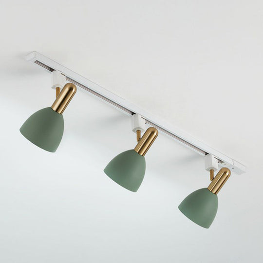 Sleek Macaron Style Metal Semi Flush Tracklight Spotlight - Perfect For Living Room 3 / Green