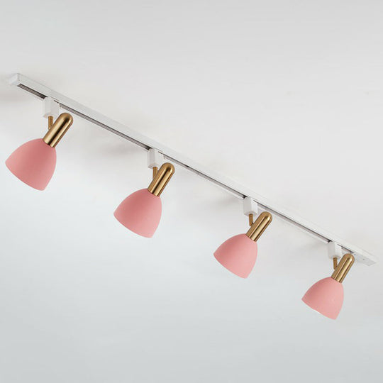 Sleek Macaron Style Metal Semi Flush Tracklight Spotlight - Perfect for Living Room