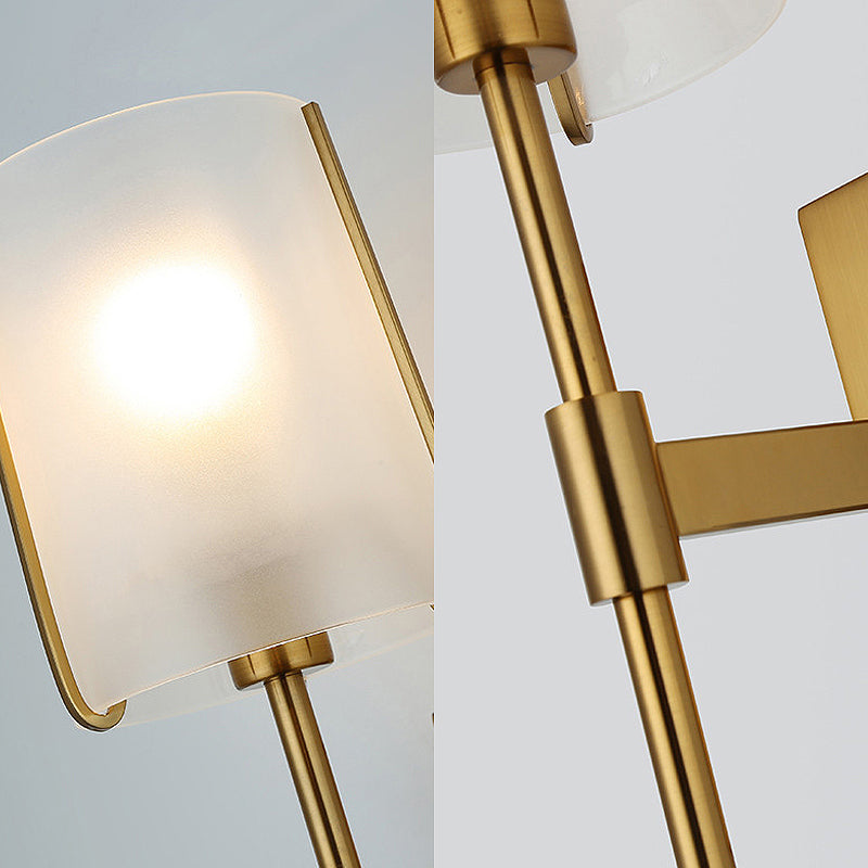 Gold Cylinder Shade Sconce: Simple Wall Mounted Light For Living Room