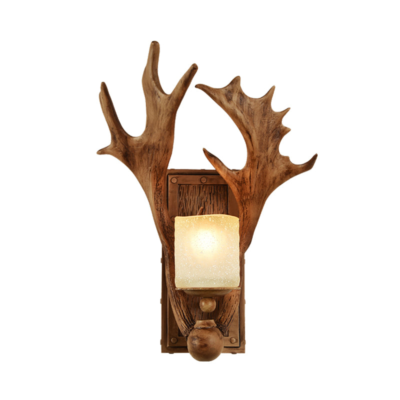 Rustic Beige Resin Sconce Light Fixture With Elk Design - Wall Mounted Lighting For Dining Room