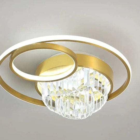 Creative Crystal light in the bedroom Copper Ceiling Lamp