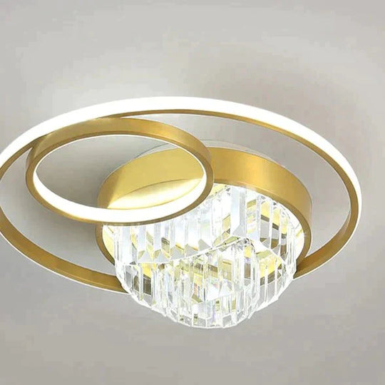 Creative Crystal Light In The Bedroom Copper Ceiling Lamp