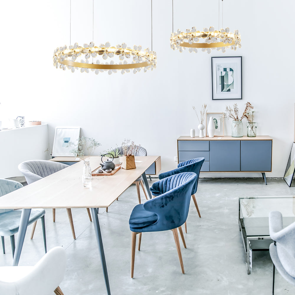 Contemporary White Garland Chandelier: LED Crystal Pendant Light Fixture (2/3 Lights) in White/Warm Light