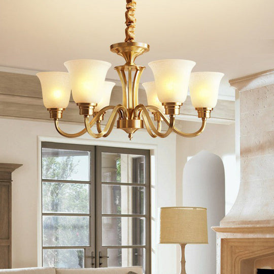 Brass Chandelier Pendant Light With Traditional Flared Design