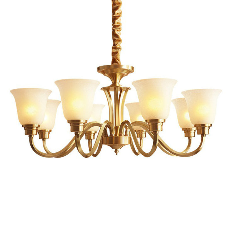 Brass Chandelier Pendant Light With Traditional Flared Design