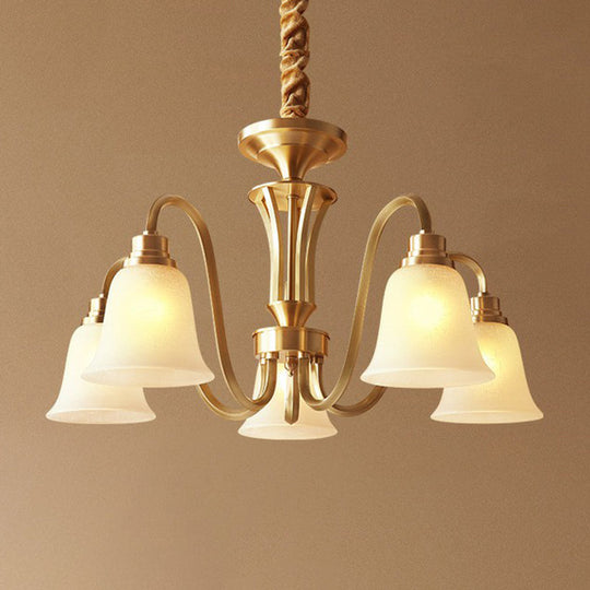 Brass Chandelier Pendant Light With Traditional Flared Design