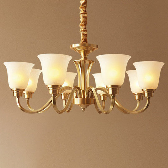 Brass Chandelier Pendant Light With Traditional Flared Design