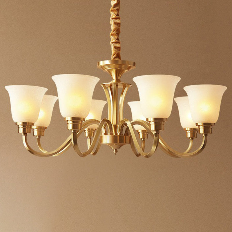 Brass Chandelier Pendant Light With Traditional Flared Design 8 /