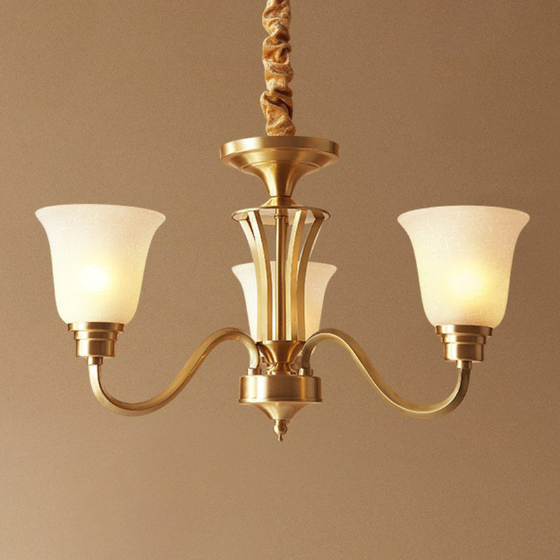 Brass Chandelier Pendant Light With Traditional Flared Design