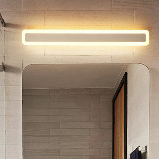 Minimalist Led Bar Vanity Light For Bathroom - White Acrylic Wall Mount