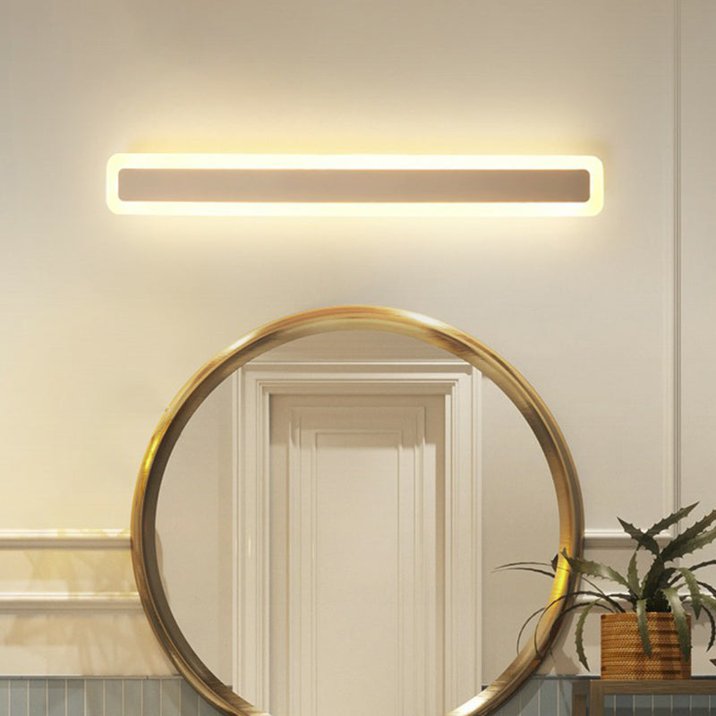 Minimalist Led Bar Vanity Light For Bathroom - White Acrylic Wall Mount