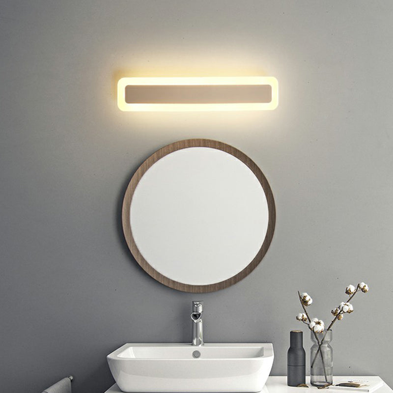 Minimalist Led Bar Vanity Light For Bathroom - White Acrylic Wall Mount