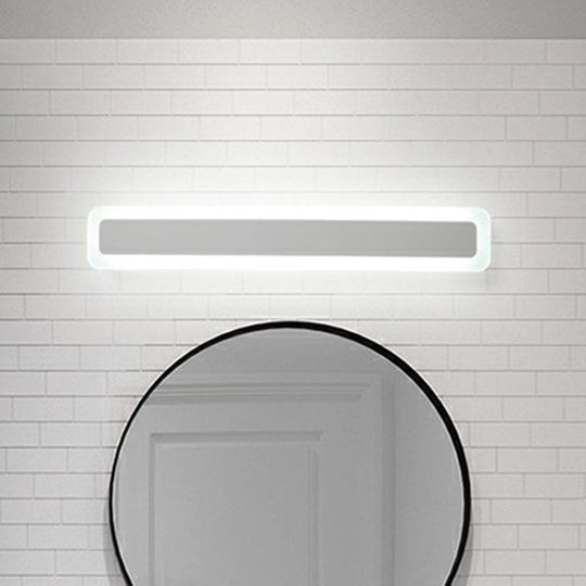 Minimalist Led Bar Vanity Light For Bathroom - White Acrylic Wall Mount