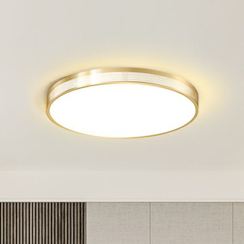 Minimalist Geometric Metal Flush Mounted LED Ceiling Light with Mesh Side