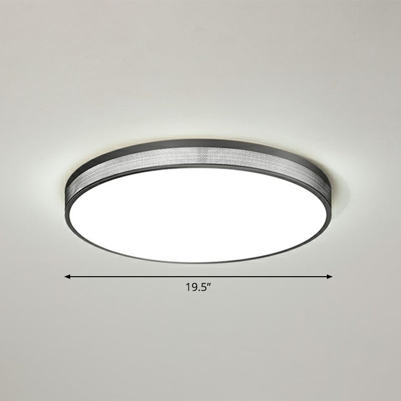 Minimalist Geometric Metal Flush Mounted LED Ceiling Light with Mesh Side