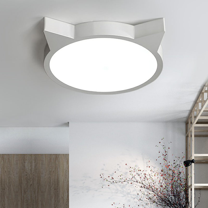 Minimalist Kitty LED Flushmount Ceiling Light for Kids' Bedroom - Acrylic Flush Mount