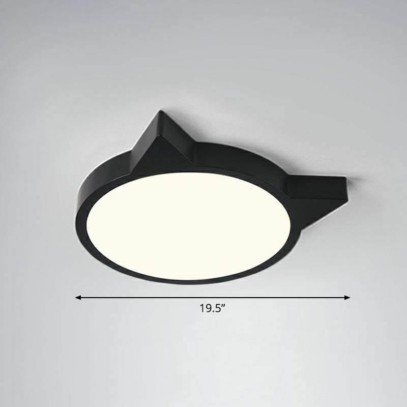 Minimalist Kitty LED Flushmount Ceiling Light for Kids' Bedroom - Acrylic Flush Mount