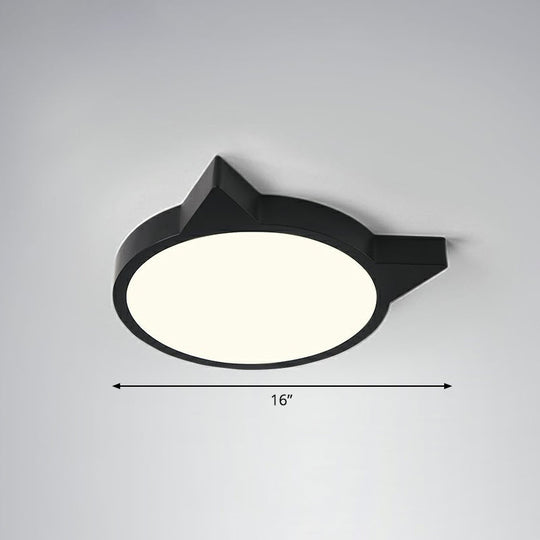 Minimalist Kitty LED Flushmount Ceiling Light for Kids' Bedroom - Acrylic Flush Mount