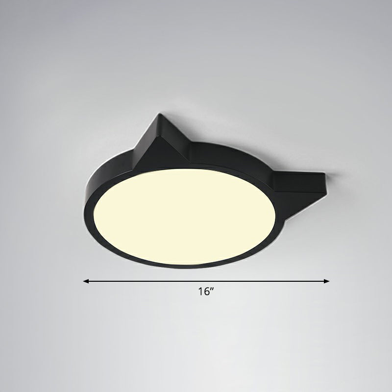 Minimalist Kitty LED Flushmount Ceiling Light for Kids' Bedroom - Acrylic Flush Mount