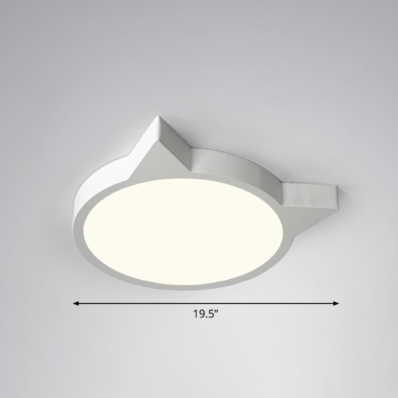 Minimalist Kitty LED Flushmount Ceiling Light for Kids' Bedroom - Acrylic Flush Mount