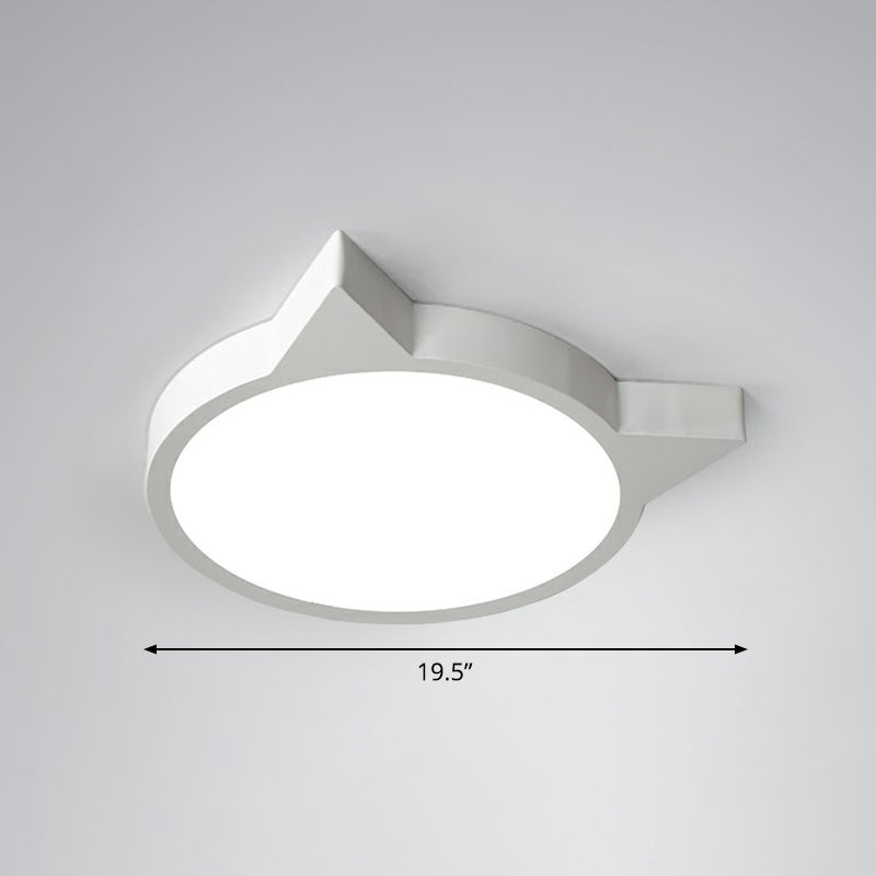 Minimalist Kitty LED Flushmount Ceiling Light for Kids' Bedroom - Acrylic Flush Mount